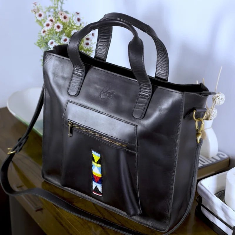 NGINA LEATHER LAPTOP BAG